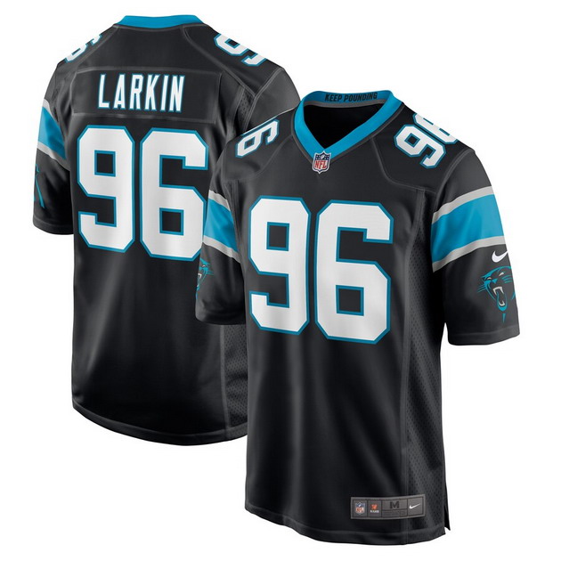 mens nike austin larkin black carolina panthers game player jersey